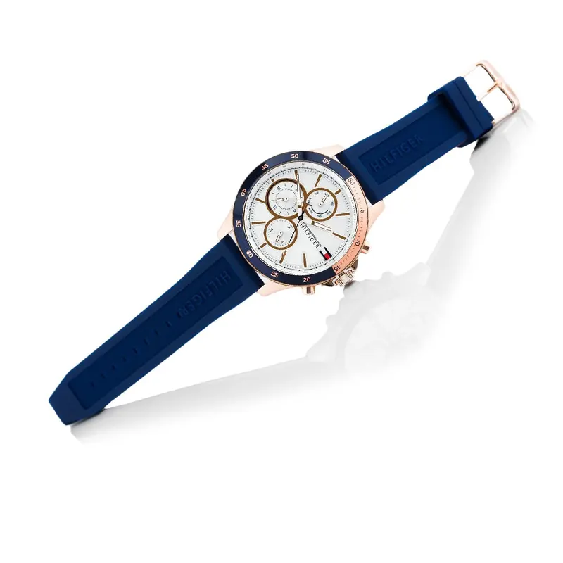 Tommy Hilfiger Bank Chronograph White Dial Silicone Men’s Watch- 1791778